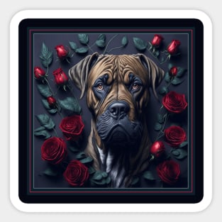 Brazilian mastif red roses Sticker